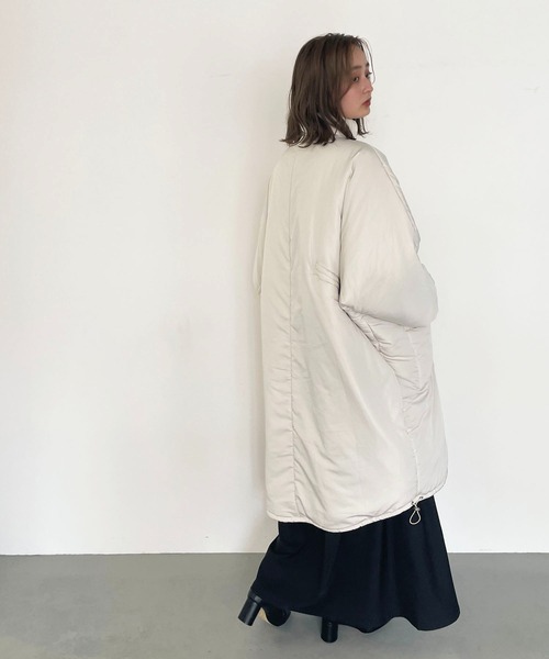 CLEIO（クレイオ）の「【CLEIO】ドロストボリュームコート／モンスターコート/DROST VOLUME COAT/940-18605（ダウンジャケット/コート・レディース・ベージュ/ブラウン/オフホワイト/ピンクベージュ/ブラック/チャコール・FREE）」の9枚目の写真