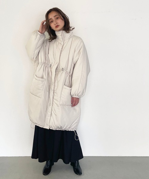 CLEIO（クレイオ）の「【CLEIO】ドロストボリュームコート／モンスターコート/DROST VOLUME COAT/940-18605（ダウンジャケット/コート・レディース・ベージュ/ブラウン/オフホワイト/ピンクベージュ/ブラック/チャコール・FREE）」の14枚目の写真