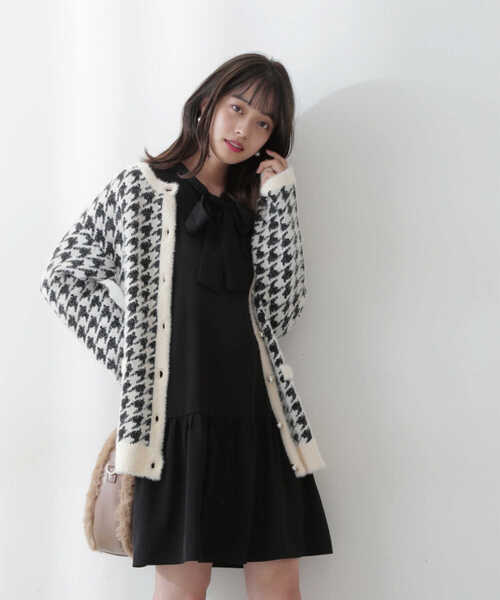 PROPORTION BODY DRESSING（プロポーションボディドレッシング）の「千鳥フェザーカーディガン / 1212274005（カーディガン/ボレロ・レディース・ブラウン/ホワイト系その他・MEDIUM/SMALL）」の15枚目の写真