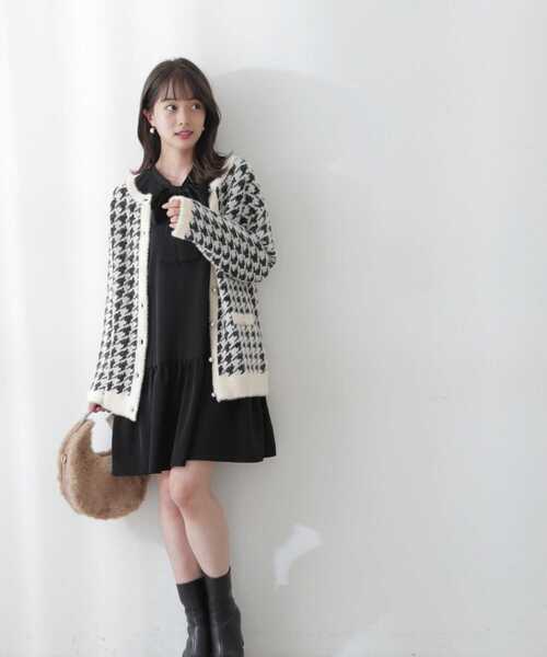 PROPORTION BODY DRESSING（プロポーションボディドレッシング）の「千鳥フェザーカーディガン / 1212274005（カーディガン/ボレロ・レディース・ブラウン/ホワイト系その他・MEDIUM/SMALL）」の17枚目の写真