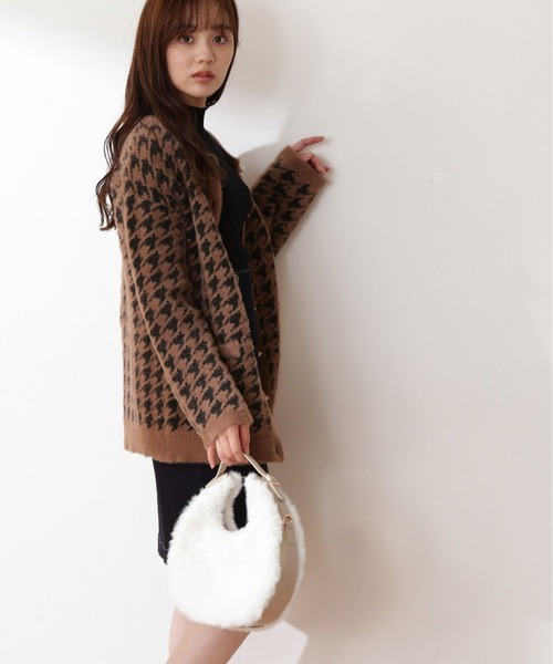 PROPORTION BODY DRESSING（プロポーションボディドレッシング）の「千鳥フェザーカーディガン / 1212274005（カーディガン/ボレロ・レディース・ブラウン/ホワイト系その他・MEDIUM/SMALL）」の8枚目の写真