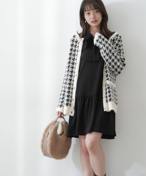 PROPORTION BODY DRESSING（プロポーションボディドレッシング）の「千鳥フェザーカーディガン / 1212274005（カーディガン/ボレロ・レディース・ブラウン/ホワイト系その他・MEDIUM/SMALL）」の3枚目の写真