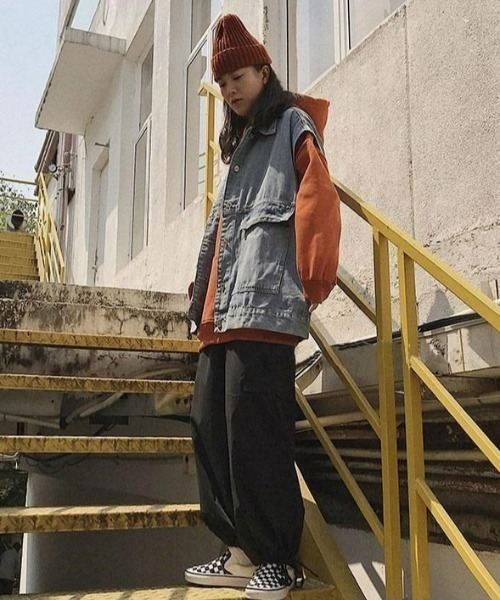 ARULE（アルール）の「A'GEM/9 × .kom『ARULE/アルール』オーバーフィット デニムベスト（ベスト・メンズ・ブルー・FREE）」の3枚目の写真