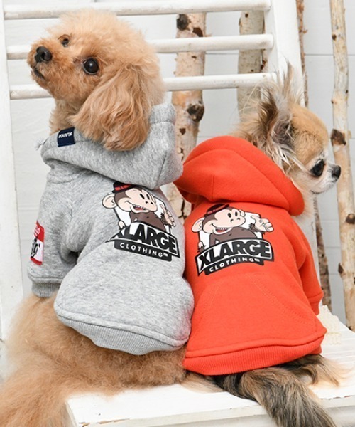 XLARGE（エクストララージ）の「XLARGE/ポケット付きキースフーディー（ペットウェア・メンズ・グレー/オレンジ・M/XS/3L/L/S/2L）」の12枚目の写真