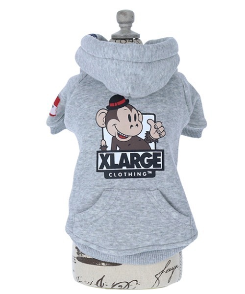 XLARGE（エクストララージ）の「XLARGE/ポケット付きキースフーディー（ペットウェア・メンズ・グレー/オレンジ・M/XS/3L/L/S/2L）」の4枚目の写真