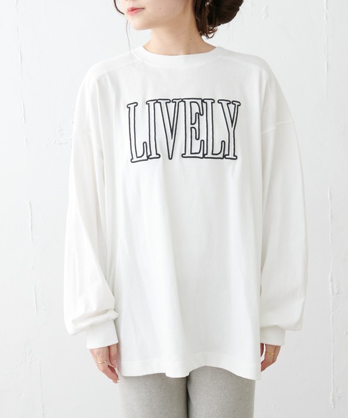 PUAL CE CIN(ピュアルセシン)の「シリコン刺繍ロングスリーブ(Tシャツ/カットソー・レディース・ネイビー/オフホワイト/グレイッシュベージュ・FREE)」の14枚目の写真