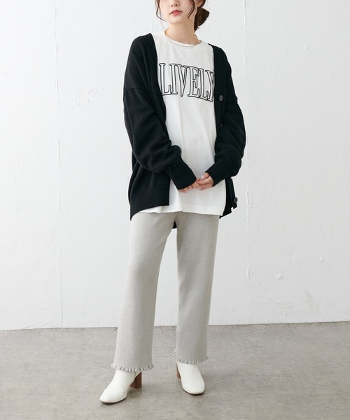 PUAL CE CIN(ピュアルセシン)の「シリコン刺繍ロングスリーブ(Tシャツ/カットソー・レディース・ネイビー/オフホワイト/グレイッシュベージュ・FREE)」の18枚目の写真