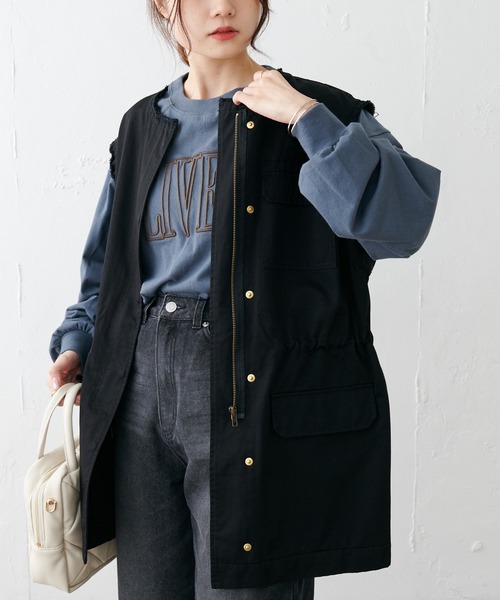 PUAL CE CIN(ピュアルセシン)の「シリコン刺繍ロングスリーブ(Tシャツ/カットソー・レディース・ネイビー/オフホワイト/グレイッシュベージュ・FREE)」の13枚目の写真