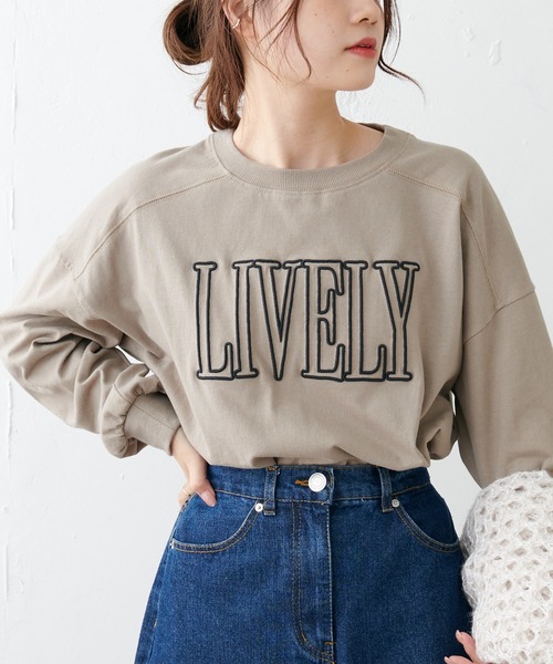 PUAL CE CIN(ピュアルセシン)の「シリコン刺繍ロングスリーブ(Tシャツ/カットソー・レディース・ネイビー/オフホワイト/グレイッシュベージュ・FREE)」の19枚目の写真