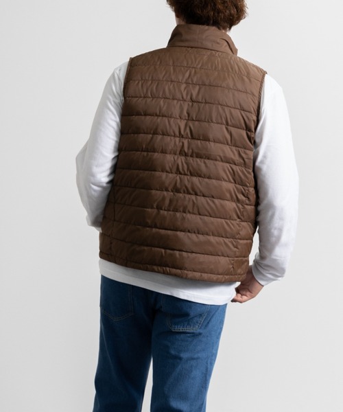 NYLAUS(ナイラス)の「スタンドカラー ライトダウンベスト(ダウンベスト・メンズ・ブラック/カーキ/キャメル/チャコール/ネイビー・L/LL/M)」の12枚目の写真