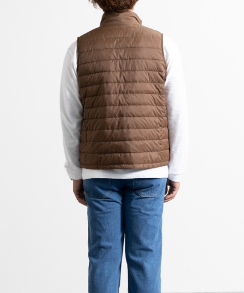 NYLAUS(ナイラス)の「スタンドカラー ライトダウンベスト(ダウンベスト・メンズ・ブラック/カーキ/キャメル/チャコール/ネイビー・L/LL/M)」の7枚目の写真