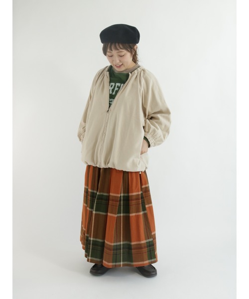 Samansa Mos2（サマンサ モスモス）の「コットンリネン柄アソートギャザースカート（スカート・レディース・ブラウン/オフホワイト/オレンジ/ブルー/チャコール・ﾌﾘ-）」の9枚目の写真