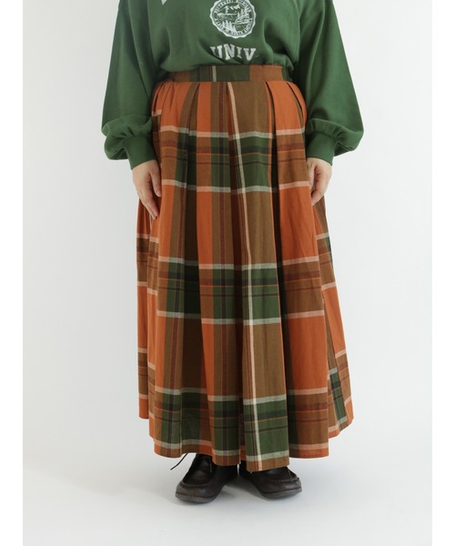 Samansa Mos2（サマンサ モスモス）の「コットンリネン柄アソートギャザースカート（スカート・レディース・ブラウン/オフホワイト/オレンジ/ブルー/チャコール・ﾌﾘ-）」の13枚目の写真