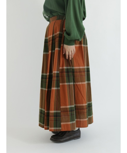 Samansa Mos2（サマンサ モスモス）の「コットンリネン柄アソートギャザースカート（スカート・レディース・ブラウン/オフホワイト/オレンジ/ブルー/チャコール・ﾌﾘ-）」の14枚目の写真