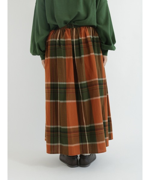 Samansa Mos2（サマンサ モスモス）の「コットンリネン柄アソートギャザースカート（スカート・レディース・ブラウン/オフホワイト/オレンジ/ブルー/チャコール・ﾌﾘ-）」の15枚目の写真