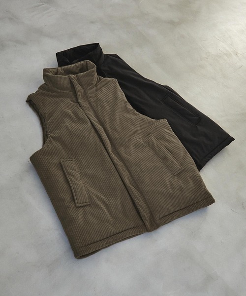 EMMA CLOTHES（エマクローズ）の「パデッドバルーンオーバーベスト EMMA CLOTHES（ダウンベスト・メンズ・ブラック/ライトベージュ/ブラウン系・L/M）」の16枚目の写真