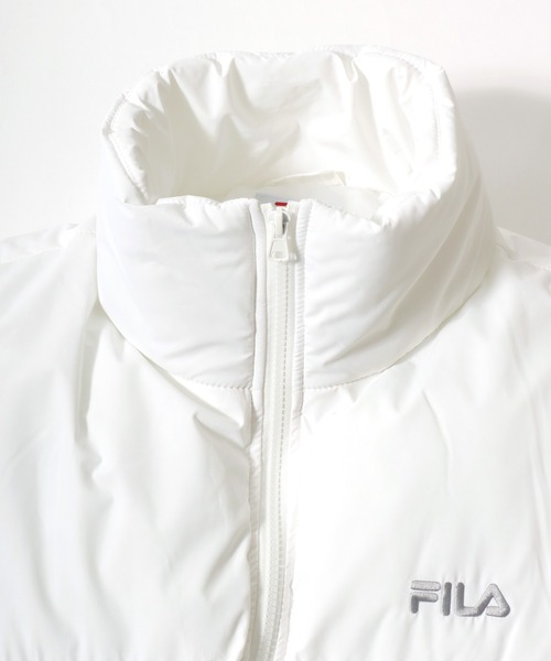 FILA(フィラ)の「別注 FILA(フィラ)スタンドネックフェイクダウンジャケット メンズ レディース ユニセックス/パデットジャケット/中綿パファージャケット/ショートペディン(ダウンジャケット/コート・メンズ・ブラック/ホワイト・LL/L/M)」の5枚目の写真