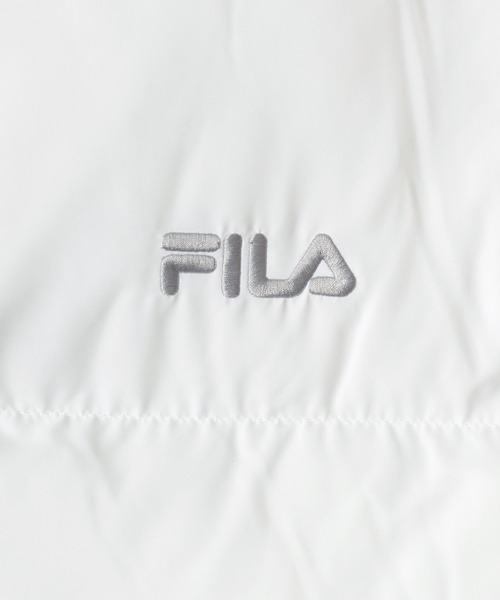 FILA(フィラ)の「別注 FILA(フィラ)スタンドネックフェイクダウンジャケット メンズ レディース ユニセックス/パデットジャケット/中綿パファージャケット/ショートペディン(ダウンジャケット/コート・メンズ・ブラック/ホワイト・LL/L/M)」の3枚目の写真