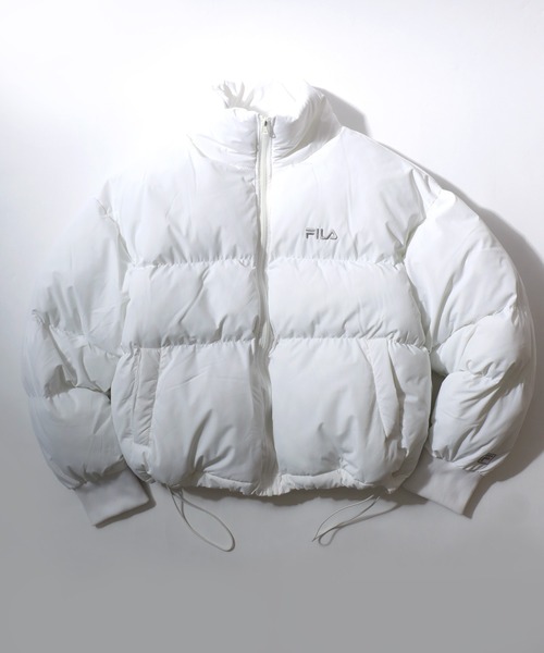 FILA(フィラ)の「別注 FILA(フィラ)スタンドネックフェイクダウンジャケット メンズ レディース ユニセックス/パデットジャケット/中綿パファージャケット/ショートペディン(ダウンジャケット/コート・メンズ・ブラック/ホワイト・LL/L/M)」の8枚目の写真