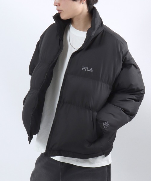 FILA(フィラ)の「別注 FILA(フィラ)スタンドネックフェイクダウンジャケット メンズ レディース ユニセックス/パデットジャケット/中綿パファージャケット/ショートペディン(ダウンジャケット/コート・メンズ・ブラック/ホワイト・LL/L/M)」の21枚目の写真