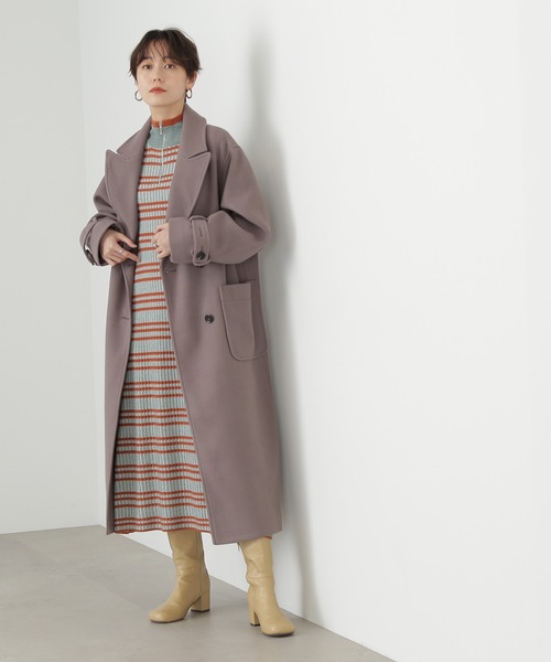 N.(N. Natural Beauty Basic)(エヌエヌナチュラルビューティーベーシック)の「【横田ひかるさん着用】◆ハーフジップボーダーリブワンピース(ワンピース・レディース・ブラウン系その他/ホワイト系その他/ライトグリーン系・MEDIUM)」の10枚目の写真