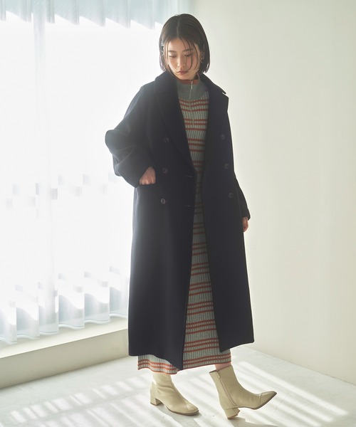 N.(N. Natural Beauty Basic)(エヌエヌナチュラルビューティーベーシック)の「【横田ひかるさん着用】◆ハーフジップボーダーリブワンピース(ワンピース・レディース・ブラウン系その他/ホワイト系その他/ライトグリーン系・MEDIUM)」の20枚目の写真