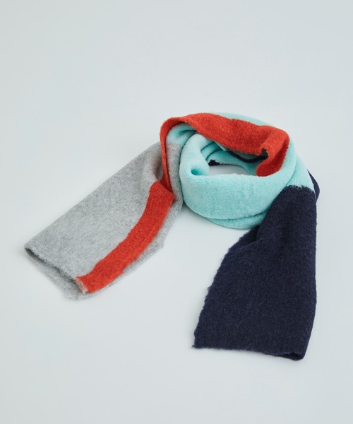 WRAPINKNOT（ラッピンノット）の「OIL PAINTING IMAGE MOHAIR SCARF（マフラー・メンズ・ミント・FREE）」の3枚目の写真