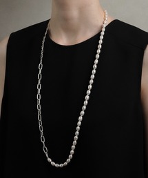 ISOLATION | 【ISOLATION / アイソレーション】〈UNISEX〉Baroque Pearl Mix Chain Necklace / 淡水バロックパールミックスチェーン　マンテルネックレス silver925(ネックレス)