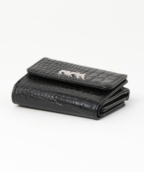 X-girl(エックスガール)の「【X-girl /エックスガール】 FAUX CROC MINI WALLET(財布・レディース・ブラック・FREE)」の2枚目の写真