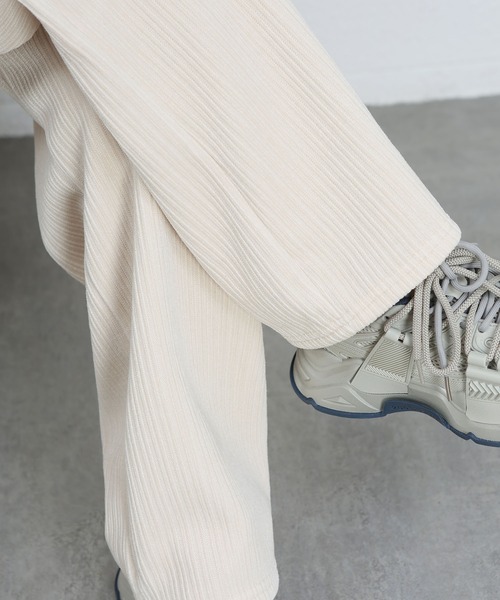 MAISON DE THERESE（メゾン ド テレーズ）の「暖かい裏毛コーデュロイワイドパンツ（その他パンツ・レディース・アイボリー/ブラック/アイボリー系・M/L/XL）」の8枚目の写真