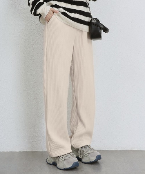 MAISON DE THERESE（メゾン ド テレーズ）の「暖かい裏毛コーデュロイワイドパンツ（その他パンツ・レディース・アイボリー/ブラック/アイボリー系・M/L/XL）」の16枚目の写真