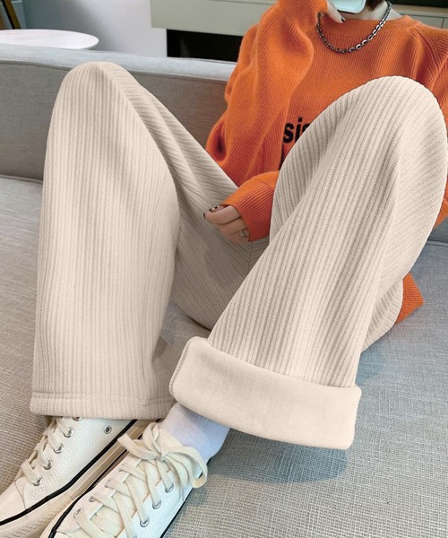 MAISON DE THERESE（メゾン ド テレーズ）の「暖かい裏毛コーデュロイワイドパンツ（その他パンツ・レディース・アイボリー/ブラック/アイボリー系・M/L/XL）」の13枚目の写真