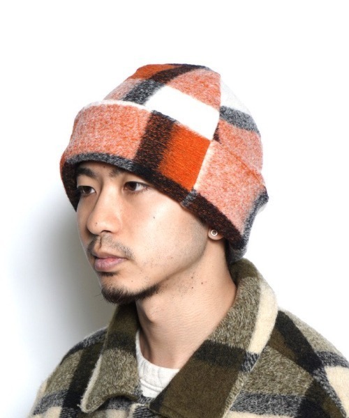 乱痴気（ランチキ）の「【MONOSTEREO】The MonoStereo Knit Plaid Beani（ニットキャップ/ビーニー・メンズ・グリーン系その他/オレンジ系その他・FREE）」の12枚目の写真