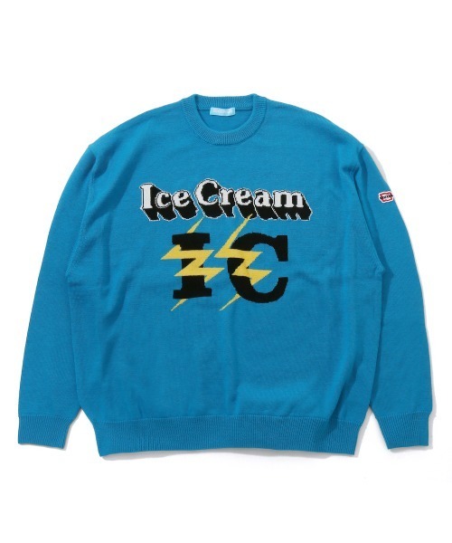 ICECREAM（アイスクリーム）の「KNIT SWEATER WITH BADGE（Tシャツ/カットソー・メンズ・グレー/ブルー/ブラック・LARGE/X-LARGE/MEDIUM）」の3枚目の写真