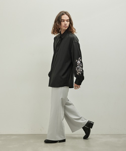 セール】【 UNISEX 】フラワーデコオーバーシャツ（シャツ/ブラウス