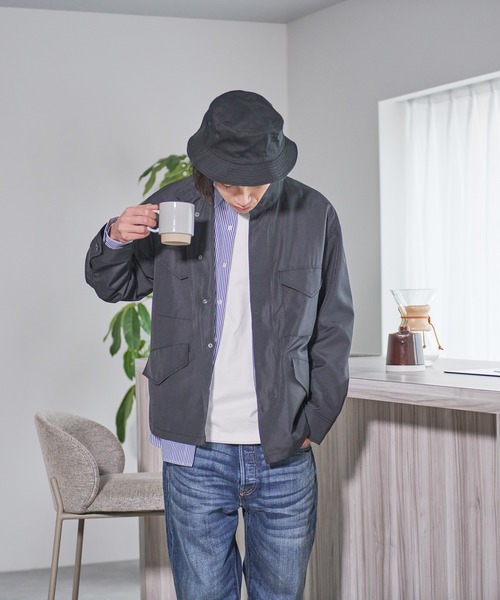 Blue Standard (ブルースタンダード)の「【BLUE STANDARD/ブルースタンダード】M-65 ミリタリーブルゾン 春コート ビッグポケット ドロップショルダー(ミリタリージャケット・メンズ・ブラック/ベージュ/カーキ・X-LARGE/MEDIUM/LARGE)」の2枚目の写真