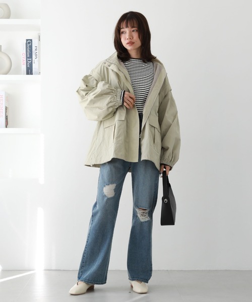 archives（アルシーヴ）の「フード袖取り外しブルゾン（マウンテンパーカー・レディース・アイボリー/ブラック/ベージュ・MEDIUM）」の9枚目の写真