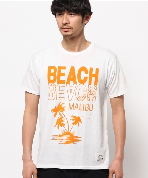 OUTLET(アウトレット)の「【CIAOPANIC TYPY】BEACHプリントTee(Tシャツ/カットソー・メンズ・ピンク/ホワイト・LARGE/SMALL/MEDIUM)」の10枚目の写真