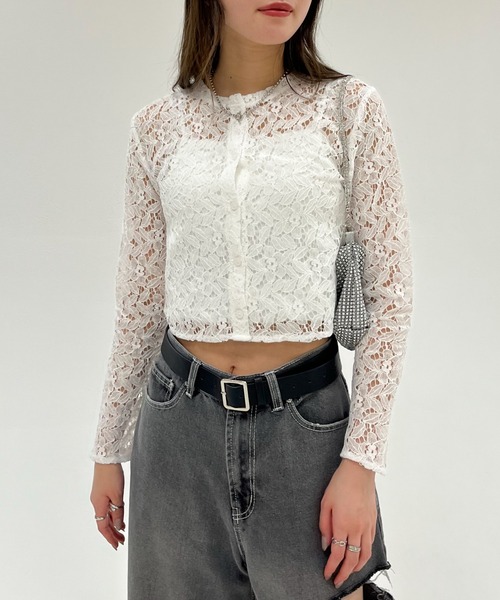 EPIMI E'PIMMY（エピミエピミー）の「フラワーレースブラウスカーディガン（カーディガン/ボレロ・レディース・オフホワイト/アイボリー/ブラック/オリーブ・MEDIUM）」の11枚目の写真