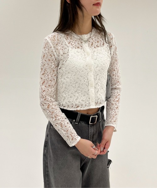 EPIMI E'PIMMY（エピミエピミー）の「フラワーレースブラウスカーディガン（カーディガン/ボレロ・レディース・オフホワイト/アイボリー/ブラック/オリーブ・MEDIUM）」の14枚目の写真