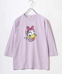 Disney(ディズニー)キャラクターフェイスプリント七分袖Tシャツ/ロンT