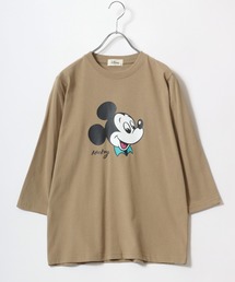 Disney(ディズニー)キャラクターフェイスプリント七分袖Tシャツ/ロンT