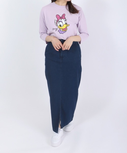 セール】Disney（ディズニー）キャラクターフェイスプリント七分袖T