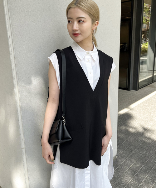 JOINT WORKS（ジョイントワークス）の「ダブルクロス 5ST ベスト（ベスト・レディース・ブラック・FREE）」の4枚目の写真