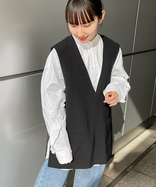JOINT WORKS（ジョイントワークス）の「ダブルクロス 5ST ベスト（ベスト・レディース・ブラック・FREE）」の12枚目の写真