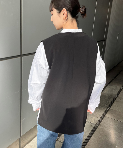 JOINT WORKS（ジョイントワークス）の「ダブルクロス 5ST ベスト（ベスト・レディース・ブラック・FREE）」の14枚目の写真