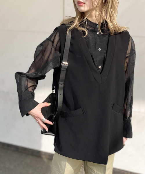 JOINT WORKS（ジョイントワークス）の「ダブルクロス 5ST ベスト（ベスト・レディース・ブラック・FREE）」の21枚目の写真