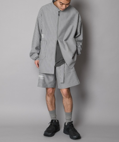 SUPERTHANKS（スーパーサンクス）の「ストレッチジャージ素材ストライプショートパンツ(ユニセックス)JERSEY-STRIPE SHORT PANTS（その他パンツ・メンズ・ブラック/チャコールグレー/ダークグリーン/ライトグレー・M/S/L）」の16枚目の写真