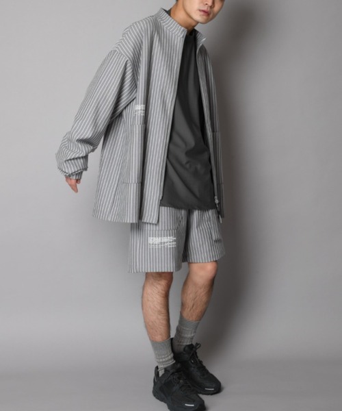 SUPERTHANKS（スーパーサンクス）の「ストレッチジャージ素材ストライプショートパンツ(ユニセックス)JERSEY-STRIPE SHORT PANTS（その他パンツ・メンズ・ブラック/チャコールグレー/ダークグリーン/ライトグレー・M/S/L）」の17枚目の写真
