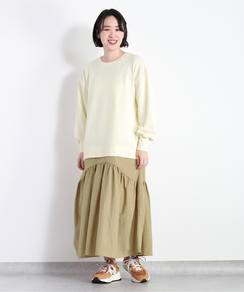 cepo（セポ）の「スウェットレイヤードワンピース（ワンピース・レディース・オフホワイト/チャコール・M）」の3枚目の写真